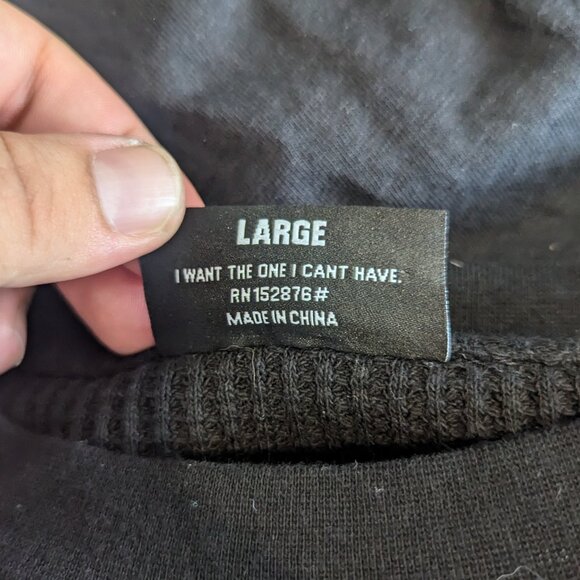 PLEASURES - Black cotton sweater - Sz L - Picture 7 of 7